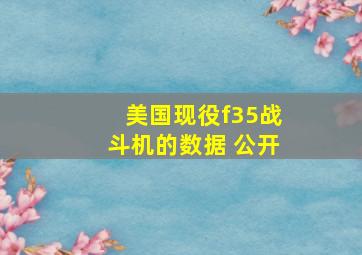 美国现役f35战斗机的数据 公开